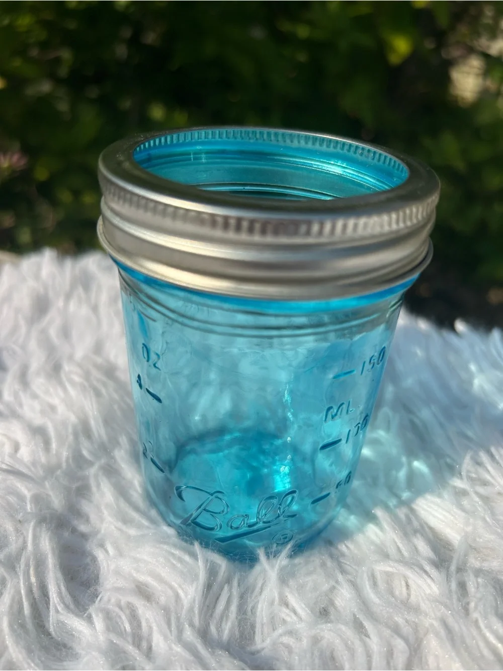 Ball Aqua Blue Regular Mouth Jelly Mason Jar Heritage Collection - Gently Used
